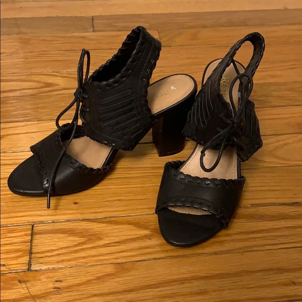 Restricted Black Lace Heels